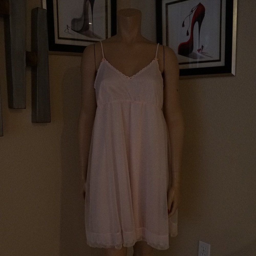 Vintage Pale Pink Tosca baby doll nightie chiffon